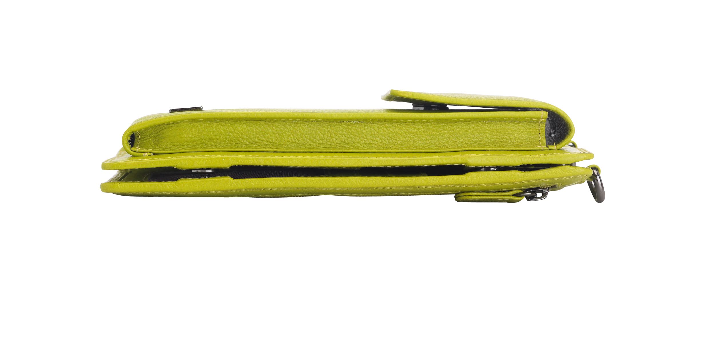 München etui na telefon komórkowy do zawieszenia z portfelem z prawdziwej skóry z ochroną RFID, Limone, 18 x 12 x 3,5 cm