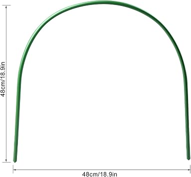 Greenhouse Hoops, Grow Tunnel 4ft Long 40 x 50cm Steel with Plastic Coated Support Garden Hoops for Greenhouse, 6 Pack