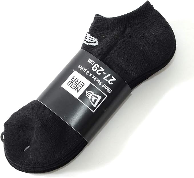 Amazon Co Jp New Era ニューエラ ソックス 靴下 ショートソックス 3ペア フラッグロゴ O S Blk ファッション