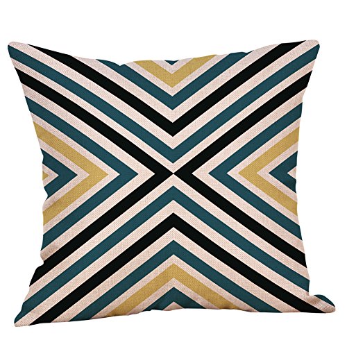 Decorative Throw Pillow Covers For Couch, Sofa, Or Bed Set Of 4 18 X 18 Inch Modern Quality Design 100% Cotton Orange Yellow Black White #TOP1