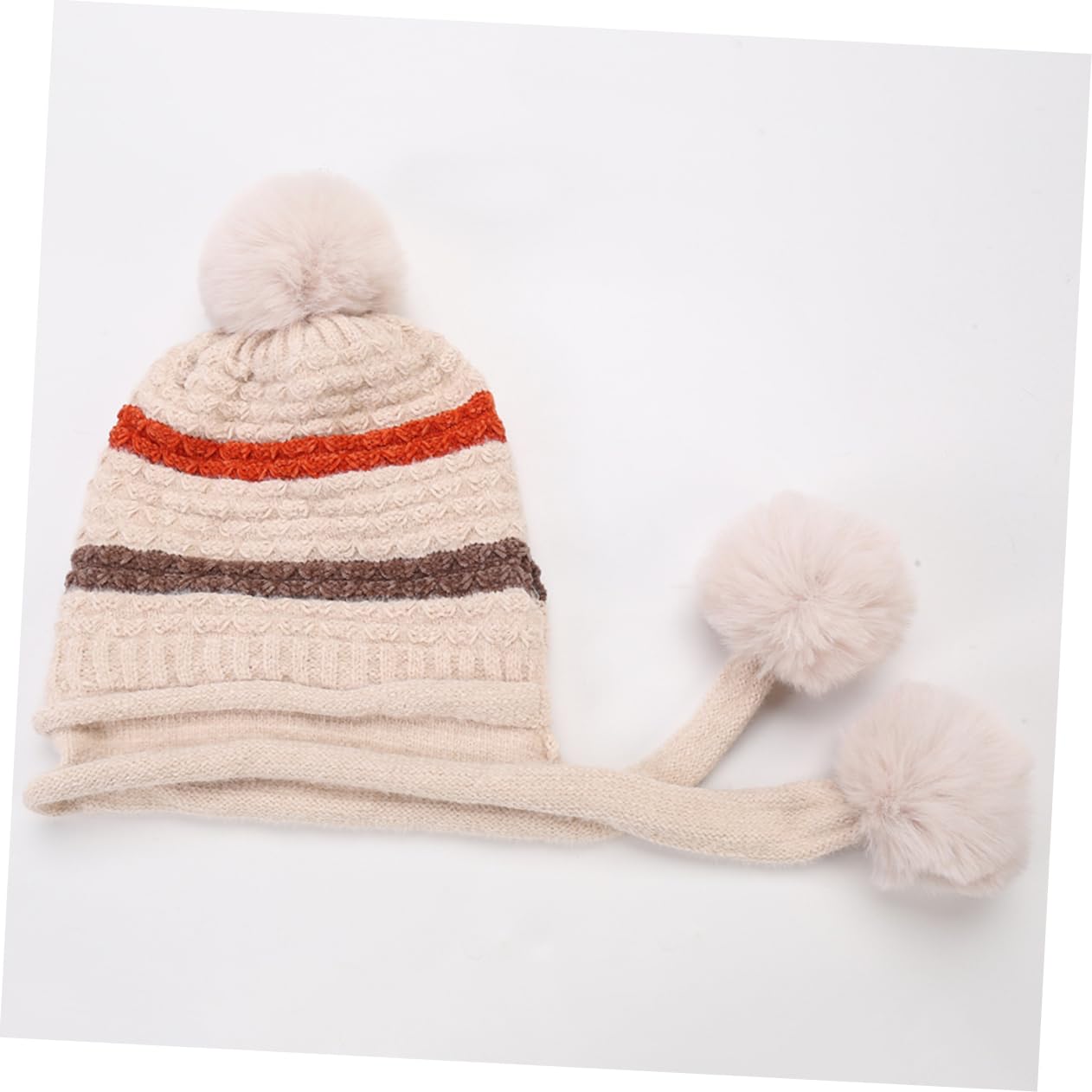 GALPADA 3piezas Gorro De Lana Para Mujeres Pompón Sombrero De Esquí Cálido y Cómodo Para Actividades Al Aire Beige
