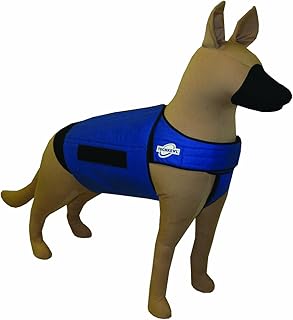 TechKewl Phase Change Cooling Dog Coat, Medium/Large, Blue