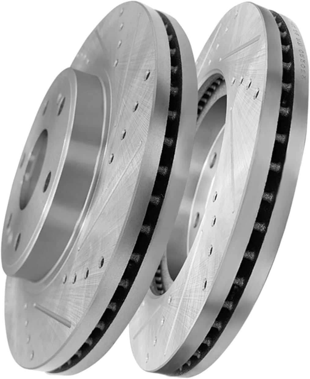 PM Auto Front 330mm Drilled Slotted Disc Brake Rotors Replacement For 2014-2018 Chevrolet Silverado 1500, Automotive Replacement Brake Rotors