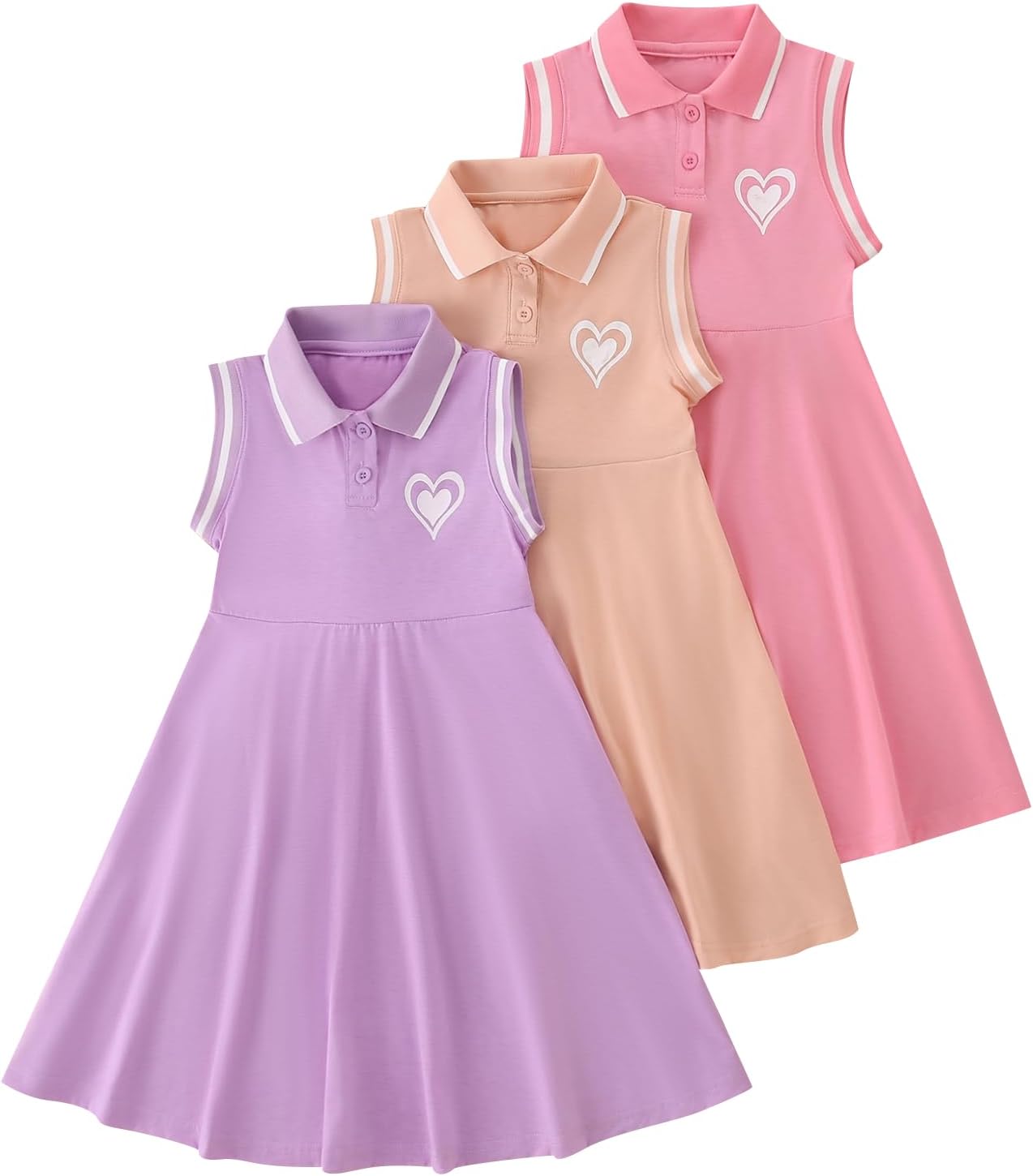 Girls Floral Dress Ruffle Swing Flowy Dresses Casual Printed A-line Sundress for Summer Beach