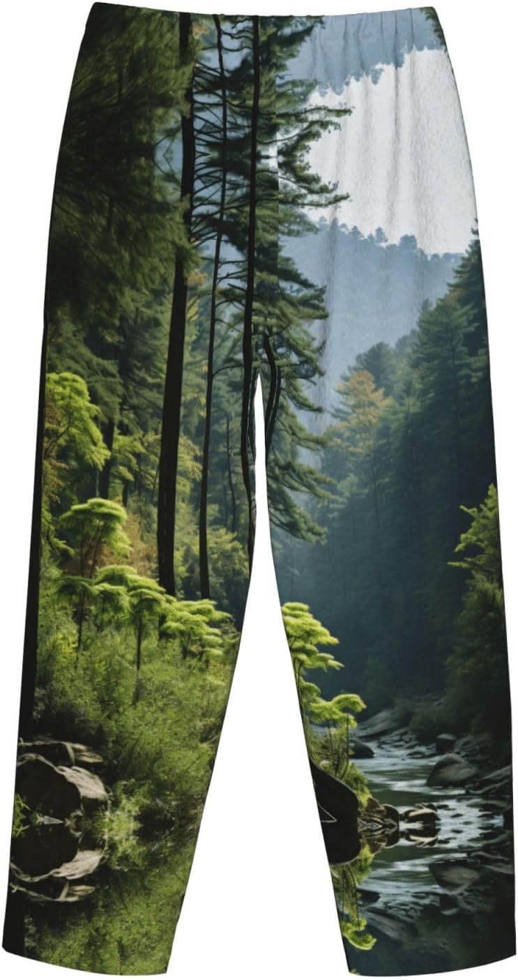 Tree Print Cozy Women'S Flannel Pajama Pants,Perfect For Christmas And Everyday Comfort