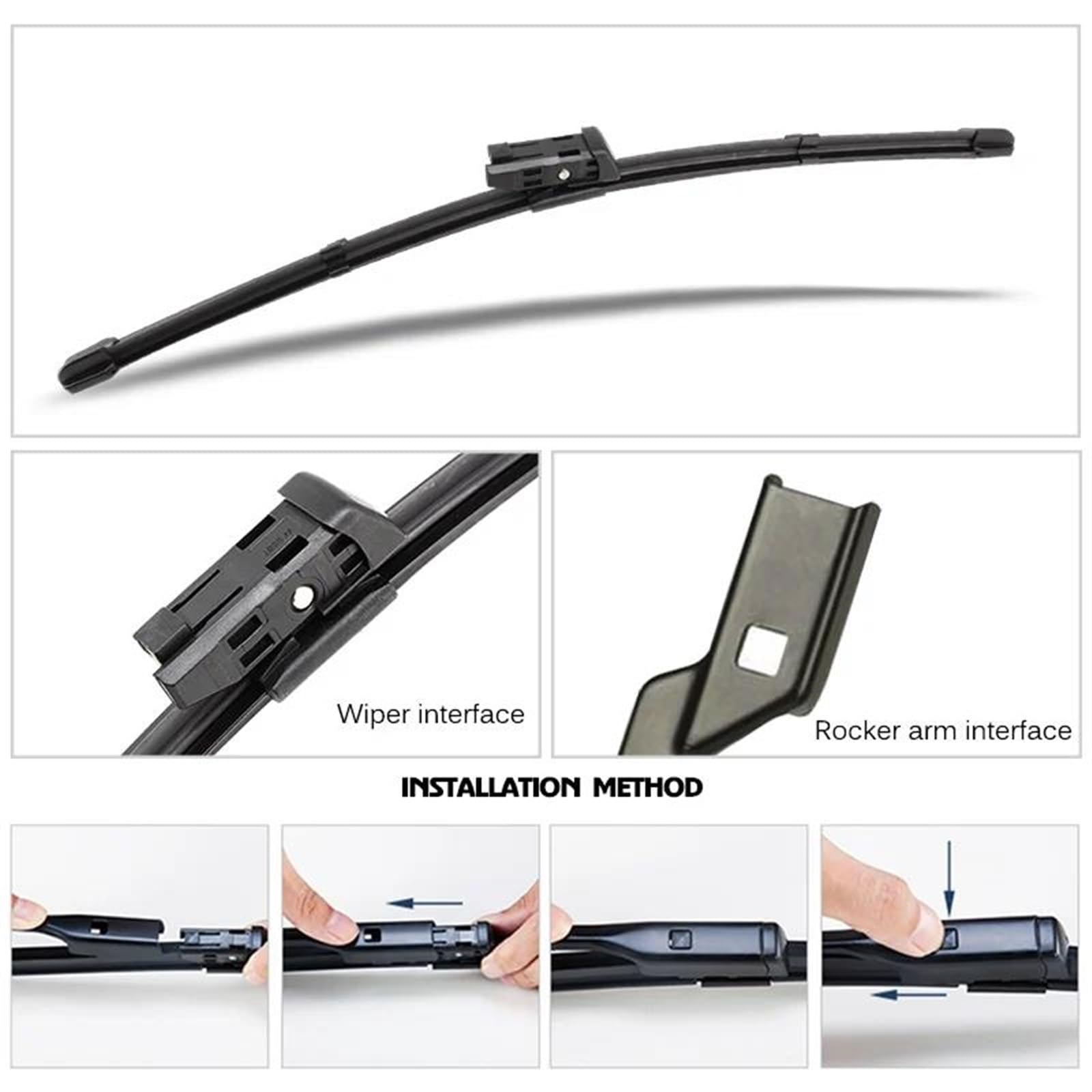 Para Peugeot 5008 2017-2021 limpiaparabrisas de coche RHD y LHD delanteros ajuste botón accesorios automóvil Escobillas De Limpiaparabrisas(Right Steering2)