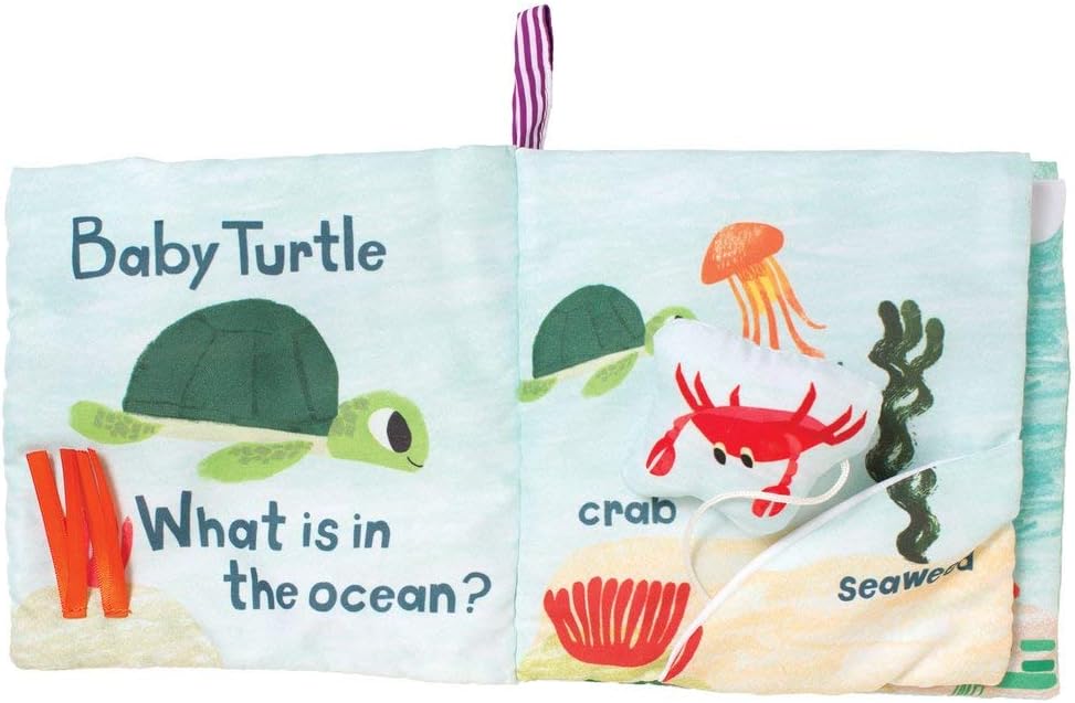 Manhattan Toy What's Outside Sea-Themed Soft Baby Activity Book with Rattle