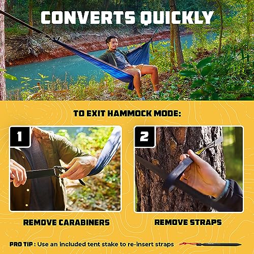 Wise Owl Outfitters 4-in-1 Camping Hammock – 400lbs Portable Hammock, Poncho, Ground Cloth, or Shelter Tarp – Backpacking, Hiking, Outdoor Camping Gear by Wise Owl Outfitters - Used condition - Image 8