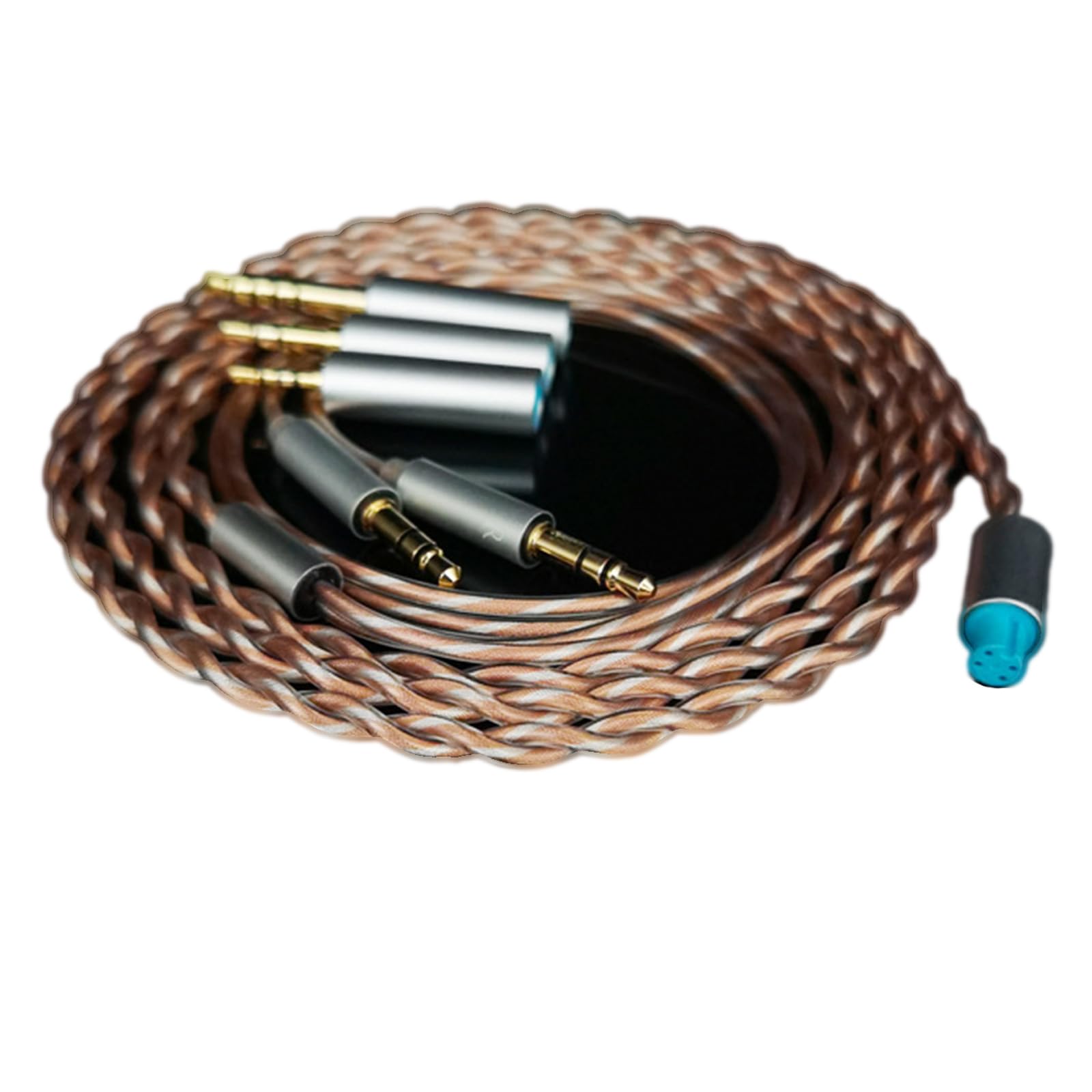 Bilanciato Cavo con Adattatore da 4.4mm,2.5mm,3.5mm per HIFIMAN HE400/HE400I/Sundara/Ananda/HE1000se/HE6se,DUALE 3.5mm 3 in 1 6N Copper Ricambio Aggiornamento Filo,Argento + Copper
