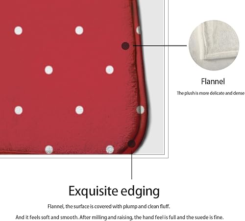 Miniatura 4 de Juego de alfombras y tapetes de cocina con lunares rojos y blancos pequeños, antifatiga, alfombra de cocina, antideslizante, para interiores y