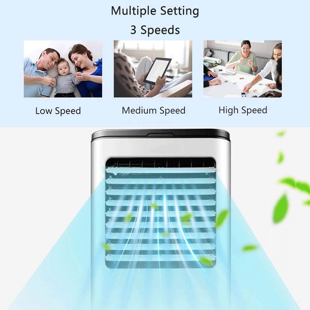 Air Cooler for Home Office 3 in 1 Portable Air Cooler with Remote Control 3 Speeds with Oscillation Function 18 hour Timer and 14 Litre Water Tank for Home or Office Use (Colour: Si