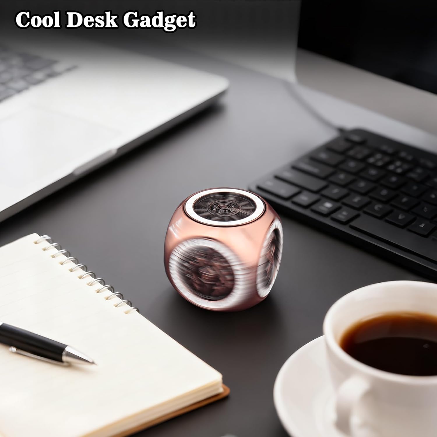 PJOY 7 in 1 DND Spinner Dice Set Metal Cube Spinner Dice for Dungeons and Dragons Gifts Ideas for Gamers Role Playing Game Accessories Cool DND Gifts Desk Gadgets for DM Dungeon Masters Players