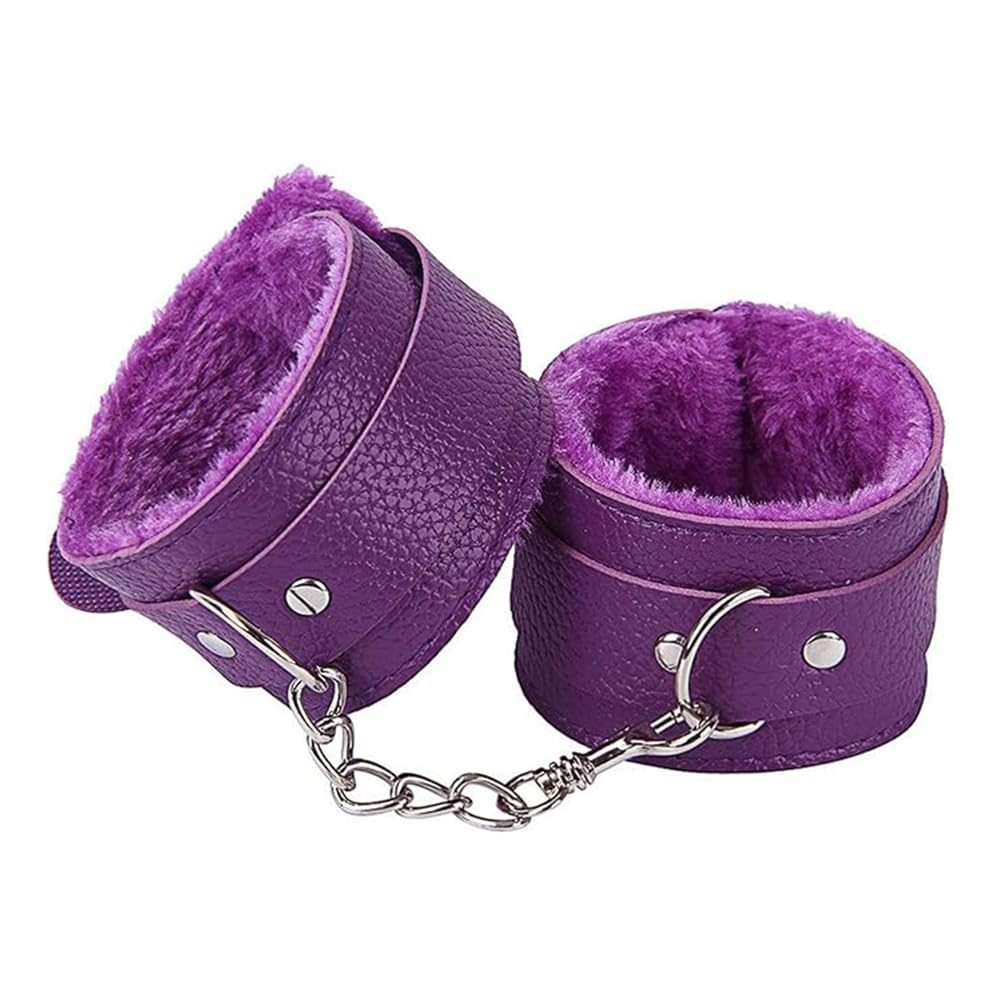1 juego de accesorios de rol de cuero morado para fiestas navideñas