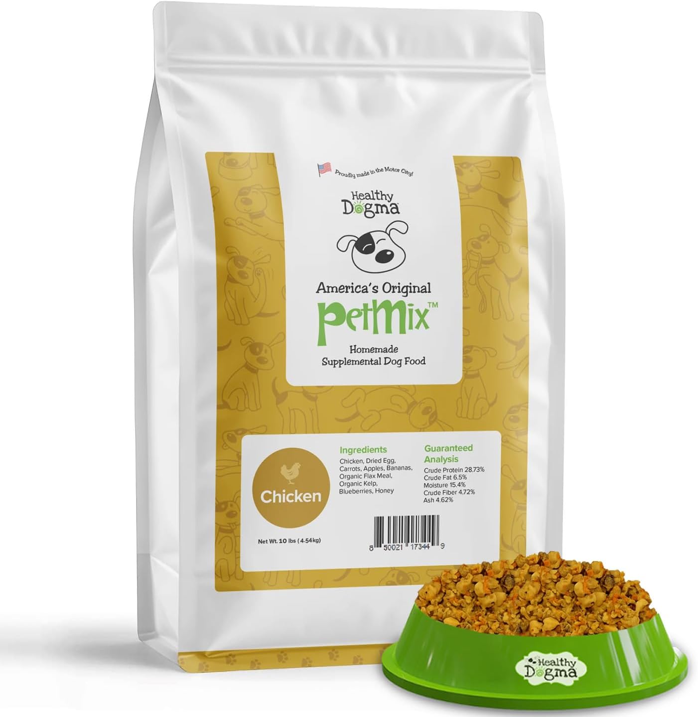 Petmix Healthy Dogma Dehydrated Dog Food for Allergies - Grain Free, Freeze Dried, Raw, Homemade Dog Food (Chicken Dinner, 10 lbs)