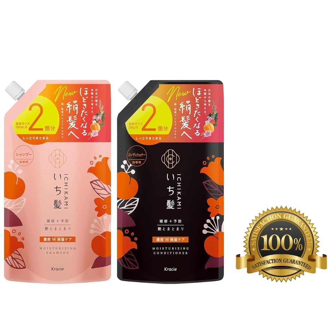 Ichi-kami Moisturizing Hair Wash & Conditioner Refil Set 660ml And 660g 2024 Renewal Version
