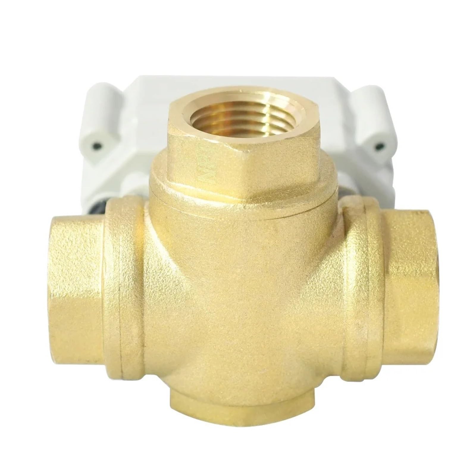 DN15 Válvula de Bola latón motorizada 3 vías con Orificio T/L Horizontal 9-24VAC/DC 1/2" anulación Manual | válvula solenoide(T Bore Flow C,BSP_9-24V ACDC_CR202 FAIL SAFE)
