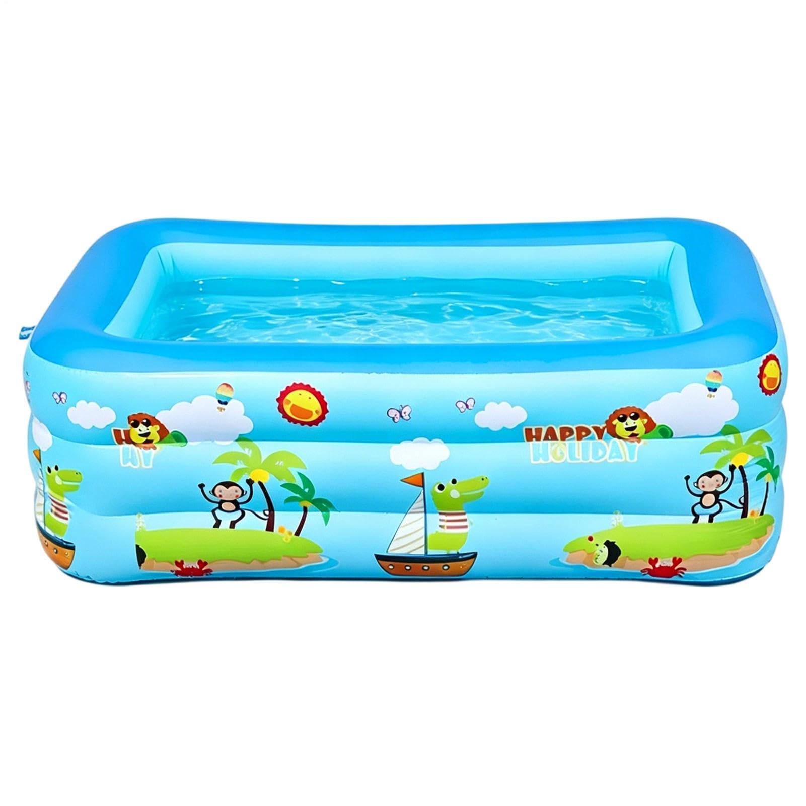 Children's Inflatable Swimming Pool, Foldable UV Resistant, Portable, Large Size, Children's Swimming Pool for Summer and Garden, for Small and Large Indoor Outdoor Water Park, Garden, Lawn, Patio