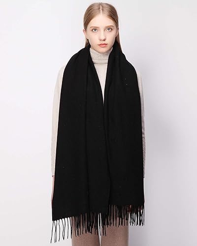 Miniatura 3 de RIIQIICHY Bufanda 100  lana de pashmina para mujer chales y envolturas de cachemira cálida para invierno bufandas suaves más gruesas