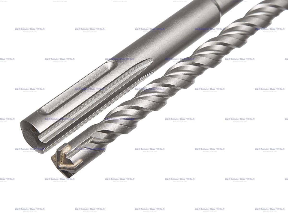 Destructiontools Broca SDS Max para hormigón - Cortador 4 con canal de descarga de polvo - Ø22mm, longitud 540mm