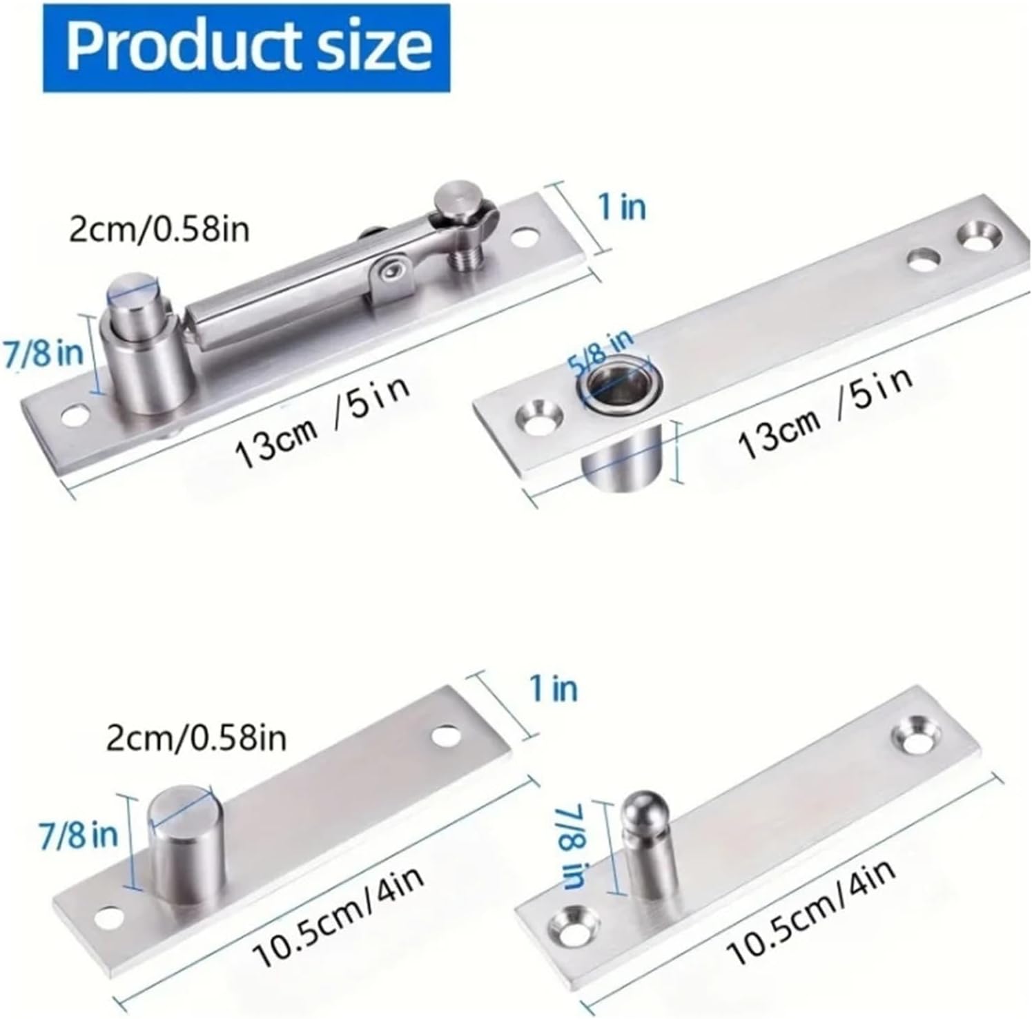 360 Degree Rotation Pivot Hinge, Stainless Steel Invisible Hidden Door Hardware for Secret Doors and Bookshelves