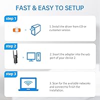 Vista 8 de Adaptador WiFi USB 1300Mbps USB 3.0 WiFi Dongle Dual Band WiFi Adaptador de red inalámbrica para PC portátil de escritorio, compatible con Windows