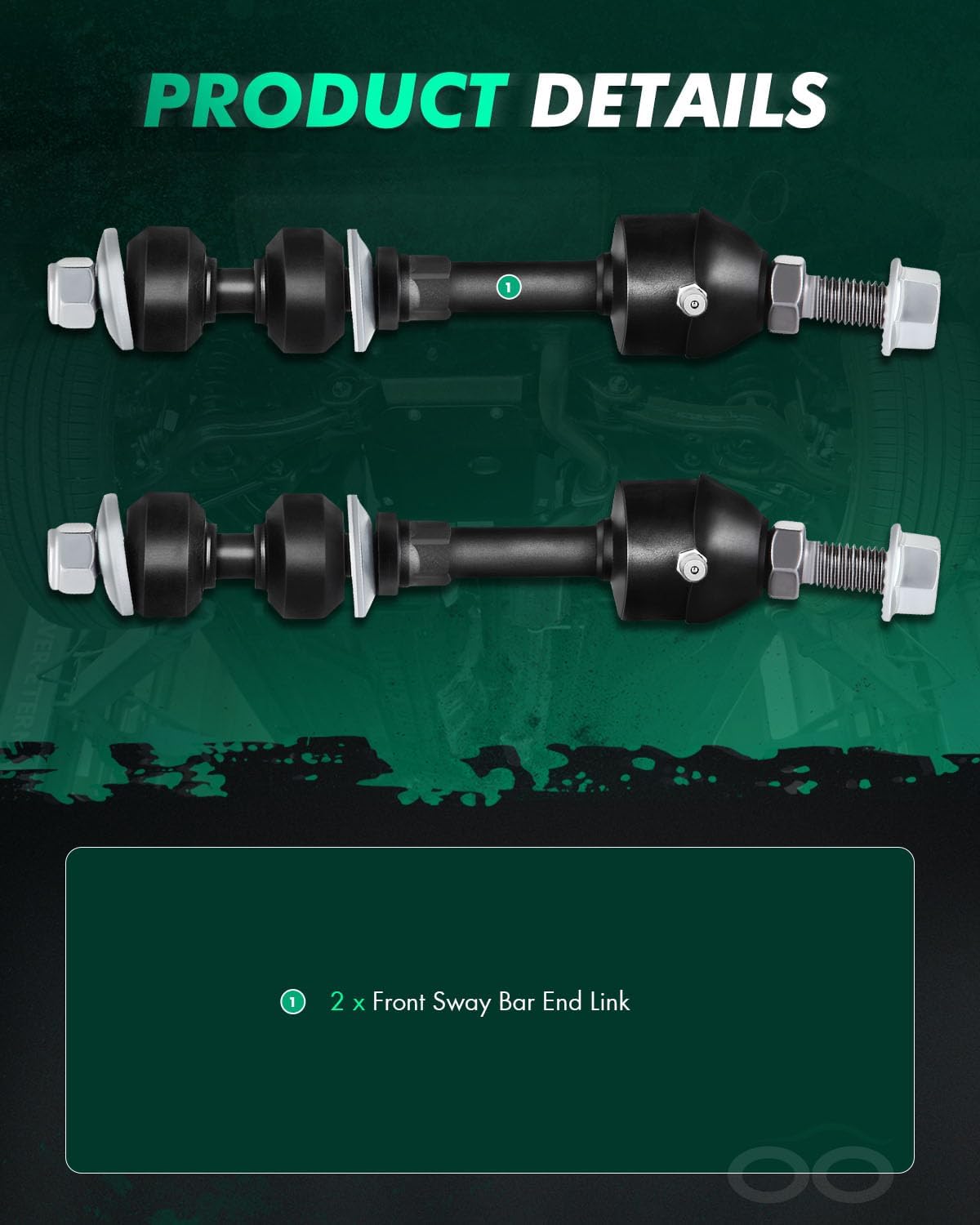 SCITOO 2pc Susprnsion Kit Front Sway Bar End Links fit 2005-2008 for Ford for F-150 2006-2008 for Lincoln Mark LT K80337