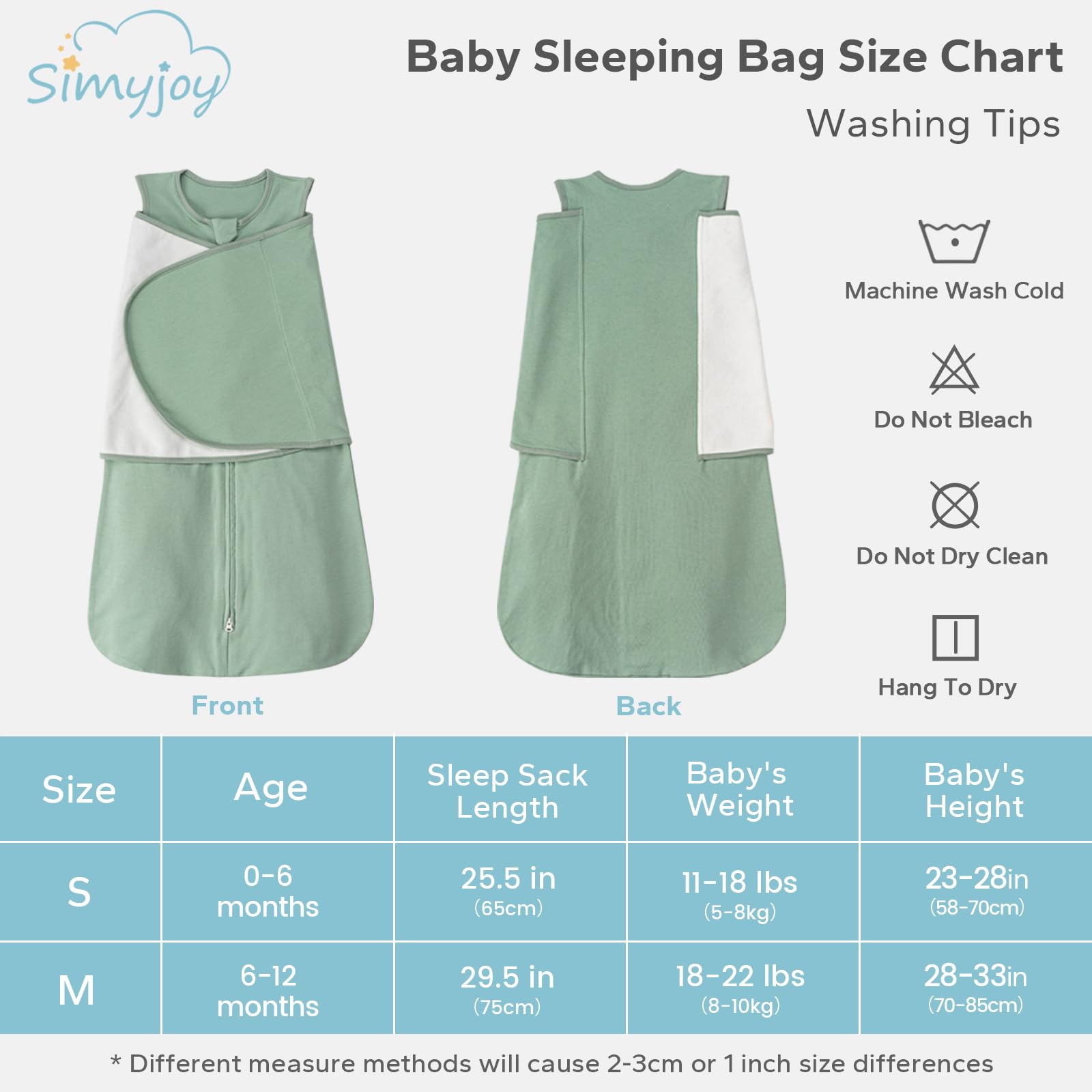 Sacchi Nanna Estivo 1 Tog Primavera Swaddle Neonato 0-12 Mesi Sacco a Pelo in 100% Cotone