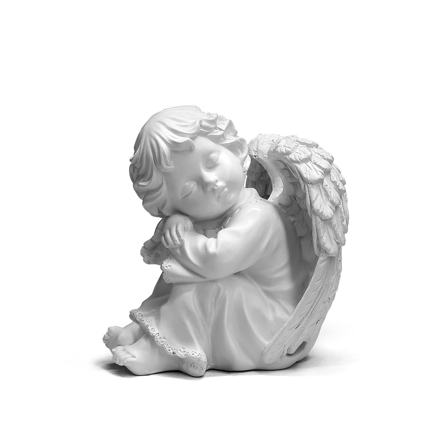Praying Angel Figurine, Waterproof Angel Wings Statue, Garden Memorial Angel, Resin Praying Angel Figurine for Home Decor or Garden
