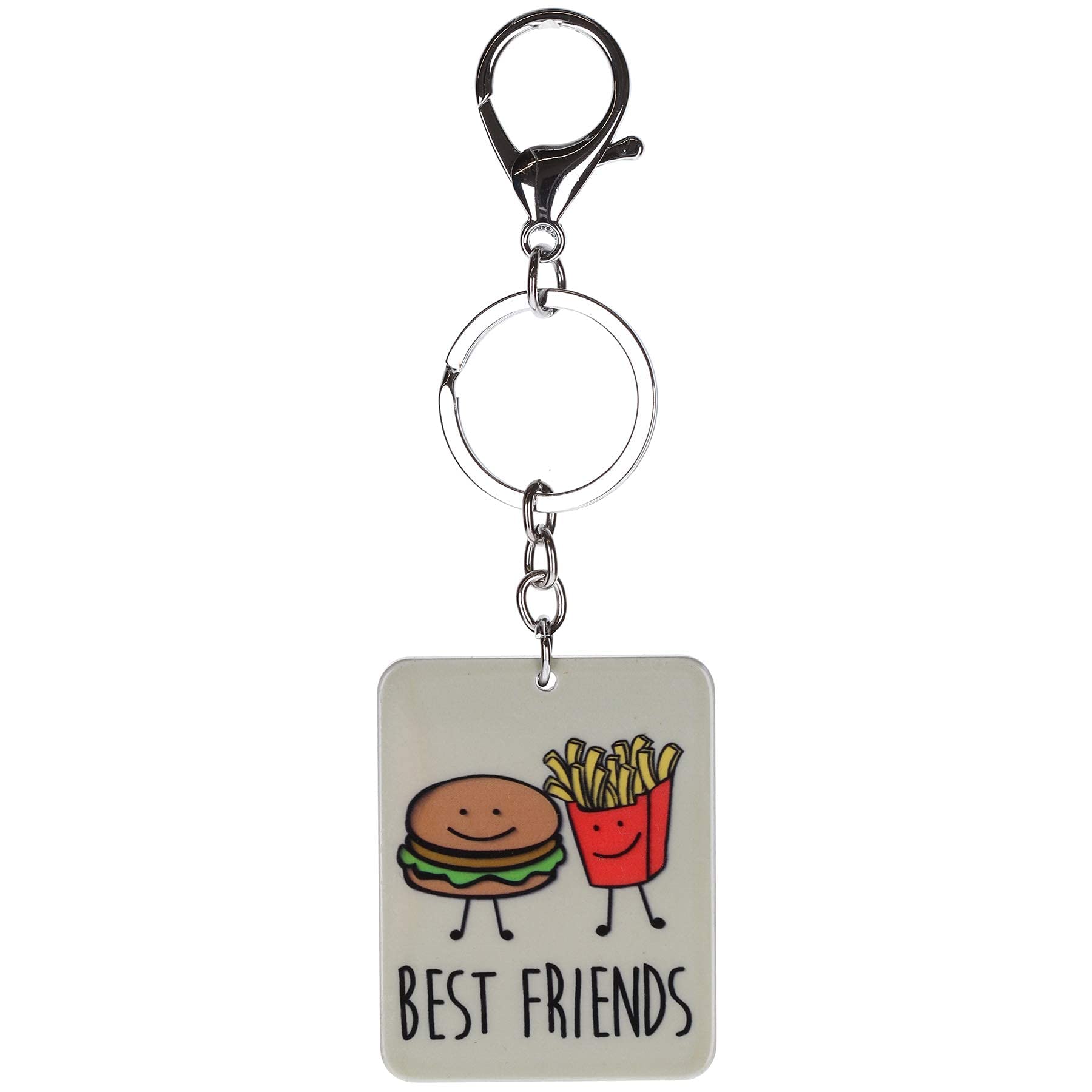 Stands Out, Supplying Outstanding Gifts Best Friends Burger and Fries Cute Novelty Keyring Bag Tag Charm
