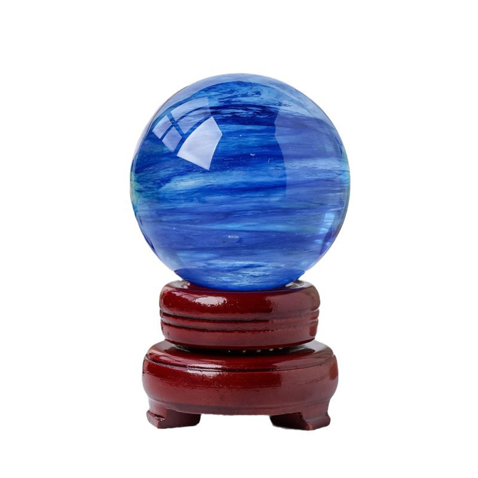Phhxkkuo Natural Blue Crystal Sphere Hand Polished Healing Crystal Ball for Meditation Witchcraft Feng Shui Home Decor Display,3cm