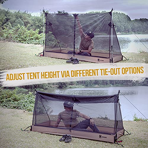 OneTigris Solo Mesh Tent, Ultralight Screen House with 3000 Waterproof Bathtub Floor for Camping Hiking Backpacking Traveling Fishing Patio - Thumbnail 6