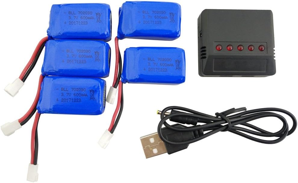 sea jump Accessories 5PCS 3.7V 600mah Lithium Battery + 5in1 Charger for SYMA X9 Quadcopter Spare Parts Land-Air Dual-Purpose Remote Drone