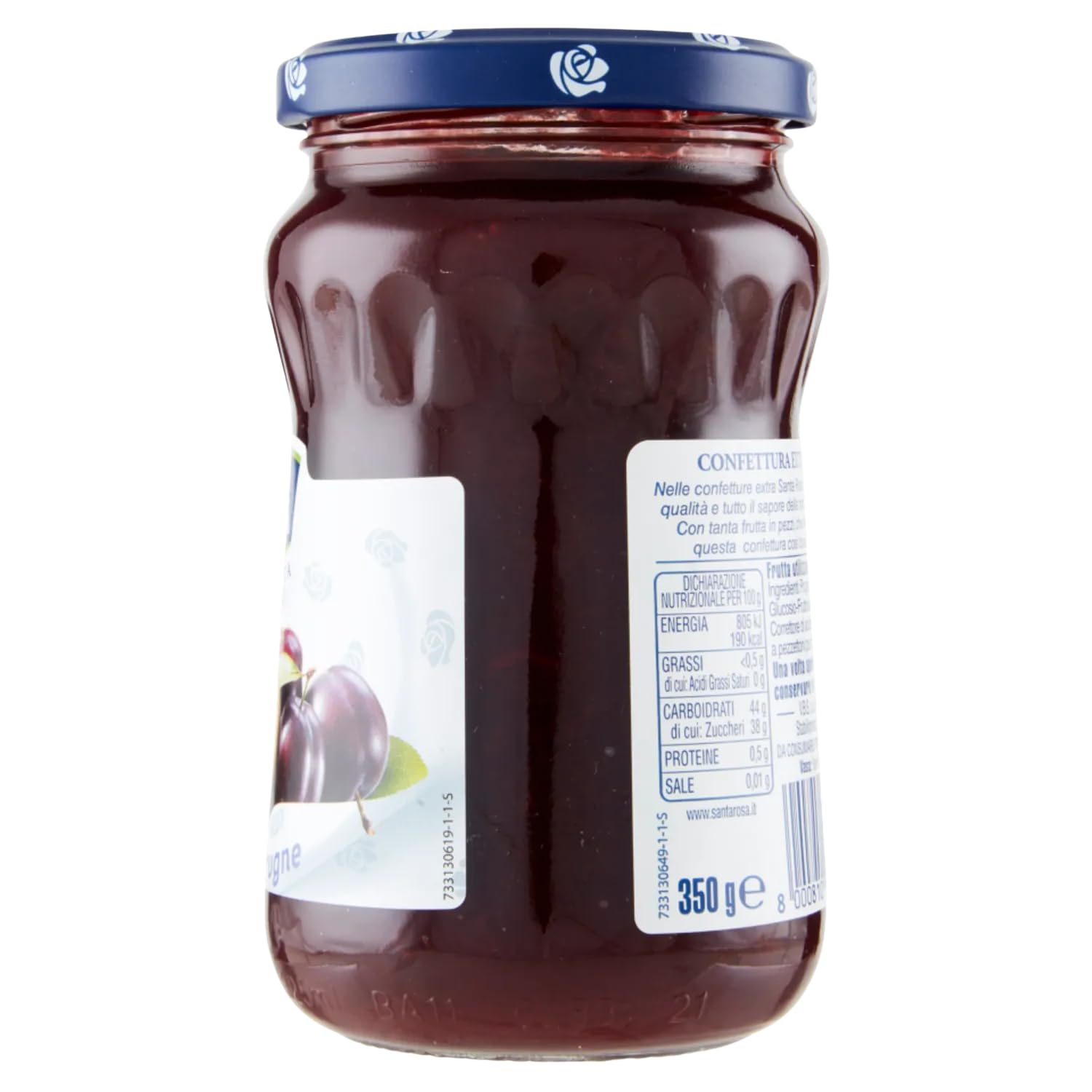 Confettura di Prugne 350 g – Marmellata con Frutta a Pezzettoni Ideale per Colazione e Dolci – Variazioni 4/8/12 Pezzi (12 PEZZI)