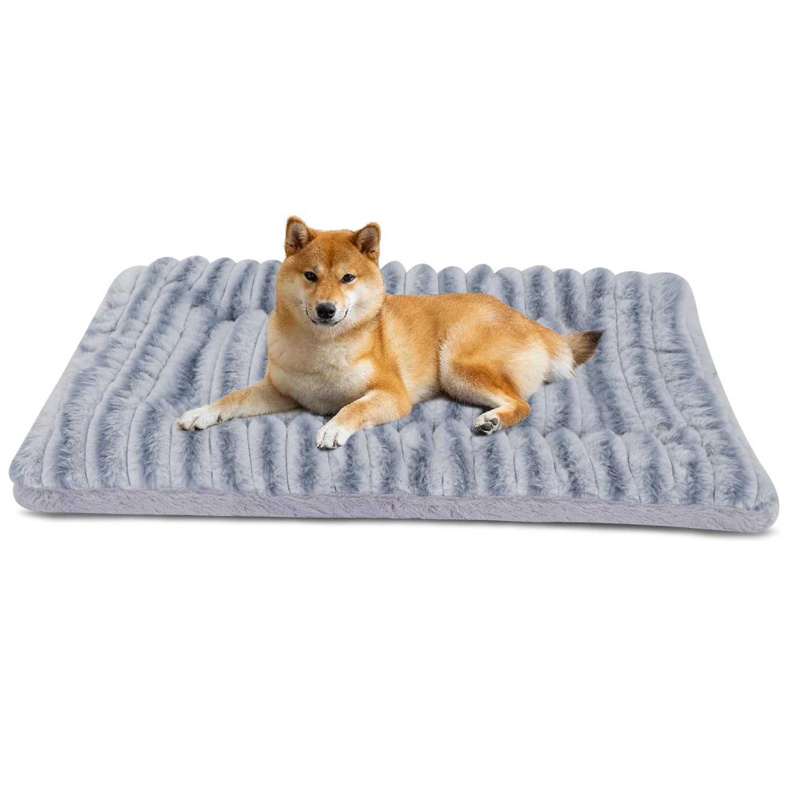 IEUUMLER Dog Bed Mat, Dual Purpose Washable Cushion, Soft Premium Plush Dog Crate Mat, Mattress for Small/Medium/Large Dogs and Cats FC014 (Gradient Blue-Gray，M(76 * 50cm))
