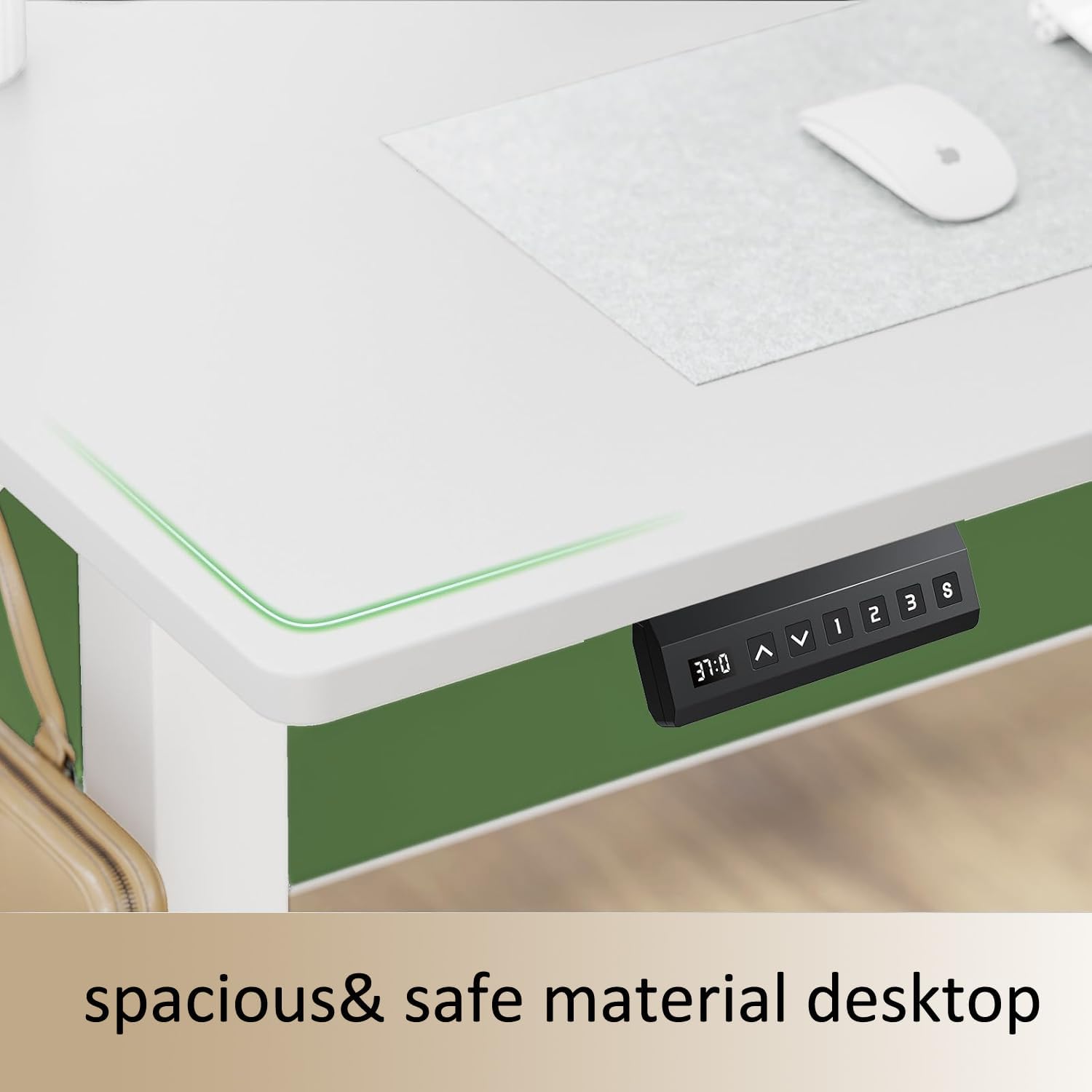 Electric Standing Desk, Memory Controller Height Adjustment Ergonomic Computer Table for Home Office (White, 48 * 24 Inch)