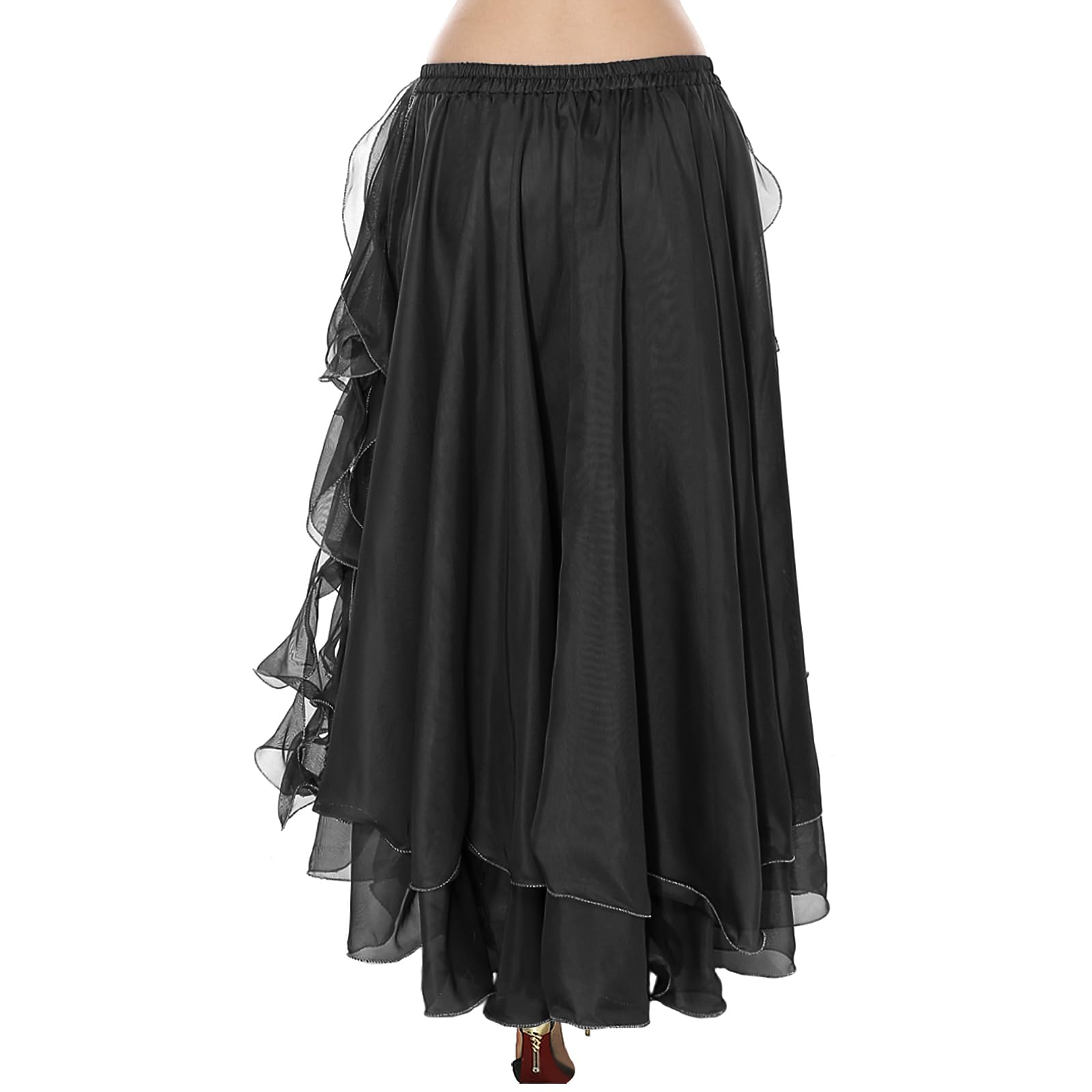 RUIXIA Jupe de Danse du Ventre Jupe Longue Danse Orientale en Mousseline de Soie Robe de Danse Orientale Costume Performance Costume Danseuse du Ventre