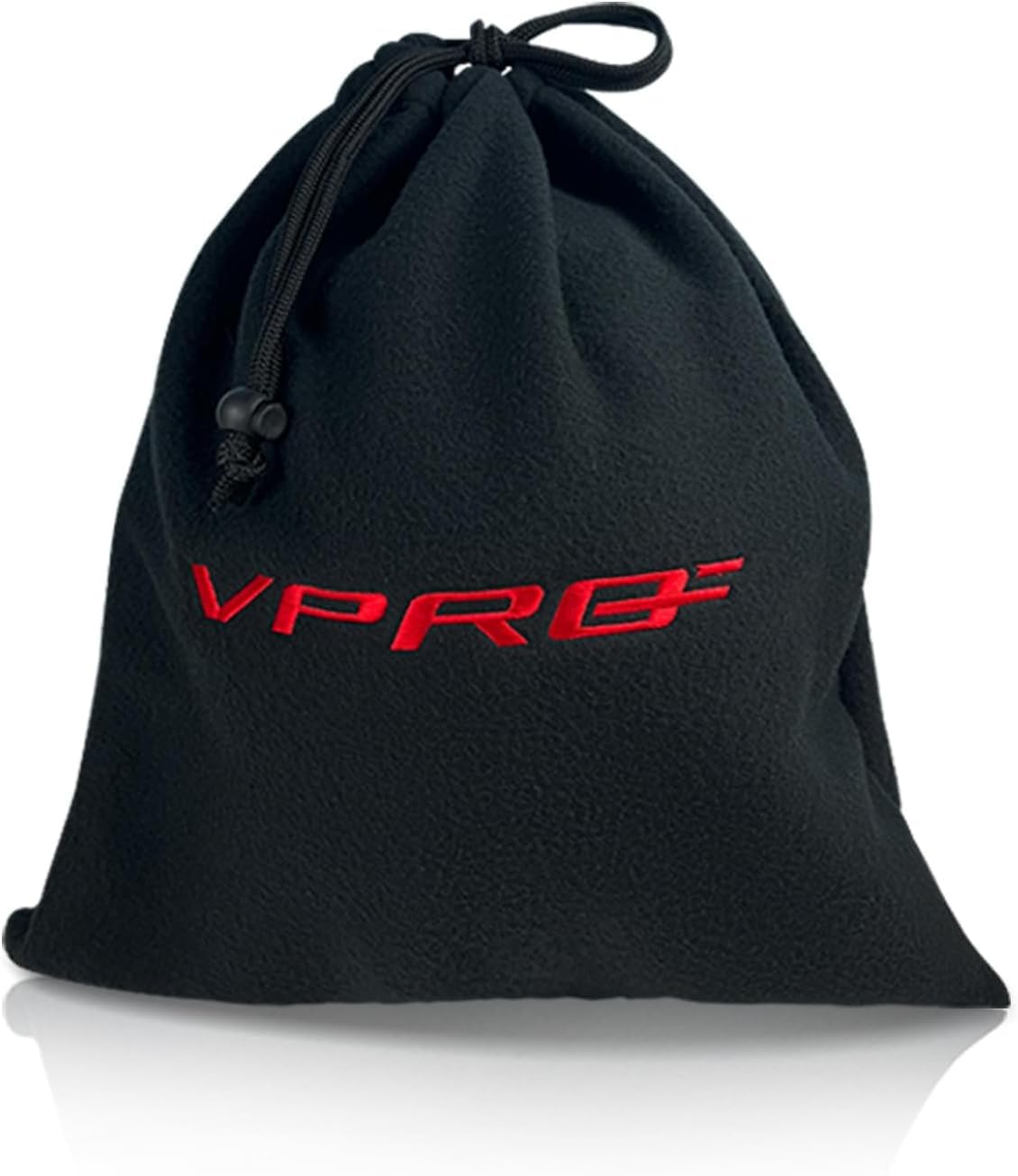 VPRO Borsa per casco da hockey, in pile, nera con ricamo rosso, chiusura con coulisse, 42 cm x 42 cm