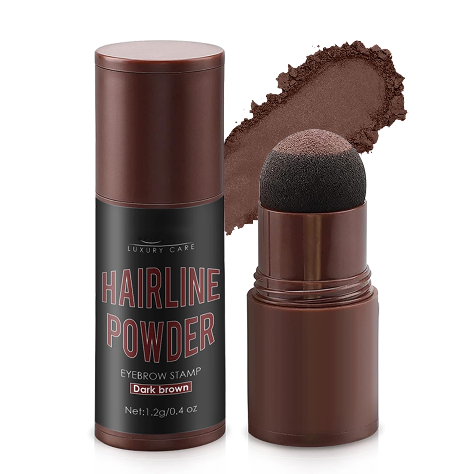 Hairline Powder Stick, Hairline Contouring Shadow Powder Stick for Women Men Instantly Conceals Hair Loss, Thinning Hair, Bald Spots, Long Lasting & Waterproof Root Cover up (Dark Brown)