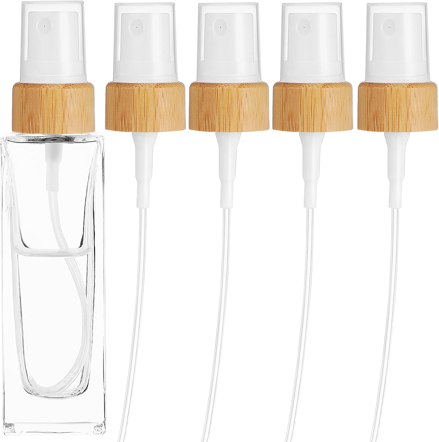 5pcs Essential Oil Spray Bottle Pump Tops 18/410 Fine Mist Nozzles White Caps Replacement Spray Bottle Nozzle for Travel and Personal Care