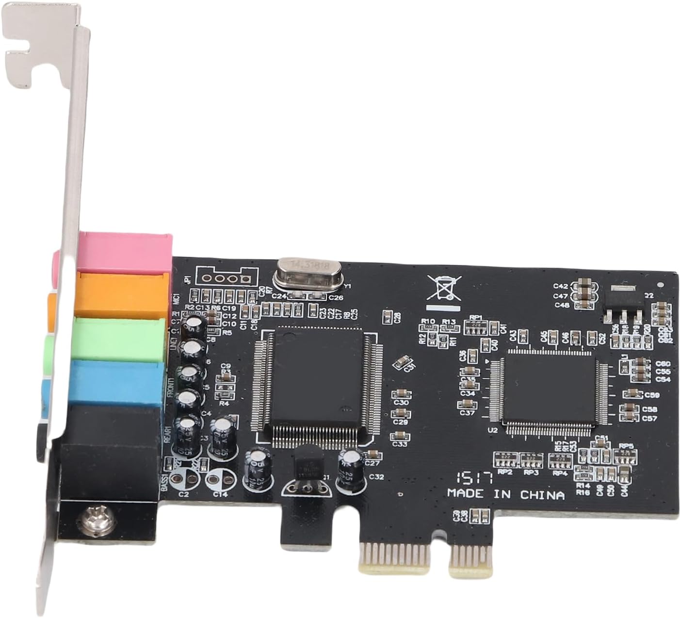 PCIE Sound Card, 5.1 Internal Audio Card with Low Profile Bracket for PC, 3D Stereo Surround Sound, Noise Reduction