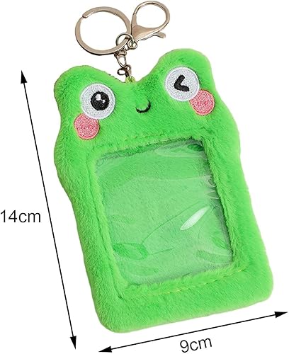 Miniatura 3 de Lindo soporte de tarjeta de fotos de felpa para almacenamiento de fotos de ídolos, bolsa de llavero colgante para tarjetas de juego, tarjetas