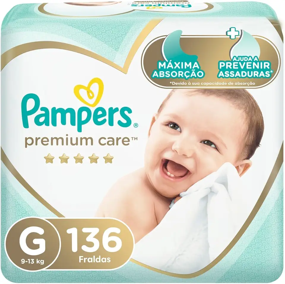 Fralda Pampers Premium Care Tamanho G 136 Unidades
