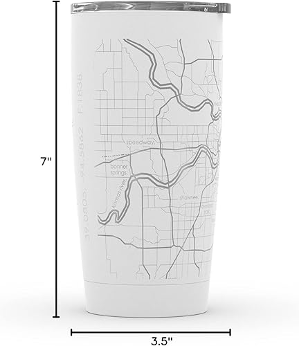 Vista 28 de Well Told Vaso de café aislado con diseño de mapa de Nueva York grabado, taza de acero inoxidable grabada (20 onzas, negro) con aislamiento de mapa