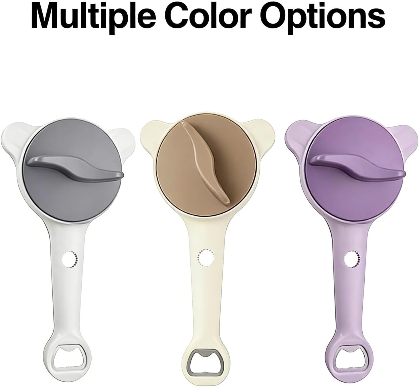 4-in-1 Multi-purpose Jar Opener, Adjustable Stainless Steel Strain-Free Bottle Opener for Weak Hands, Ideal for Jars, Bottles & Ring-Pull Cans, Grey+Purple