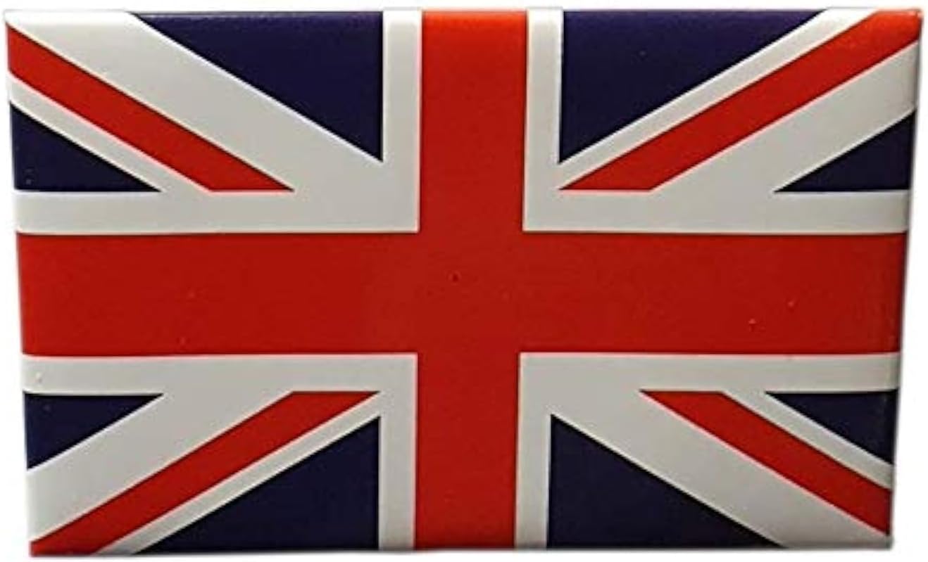 Union Jack Metal Tin Fridge Magnet - British Flag Red White and Blue Souvenir from London England UK