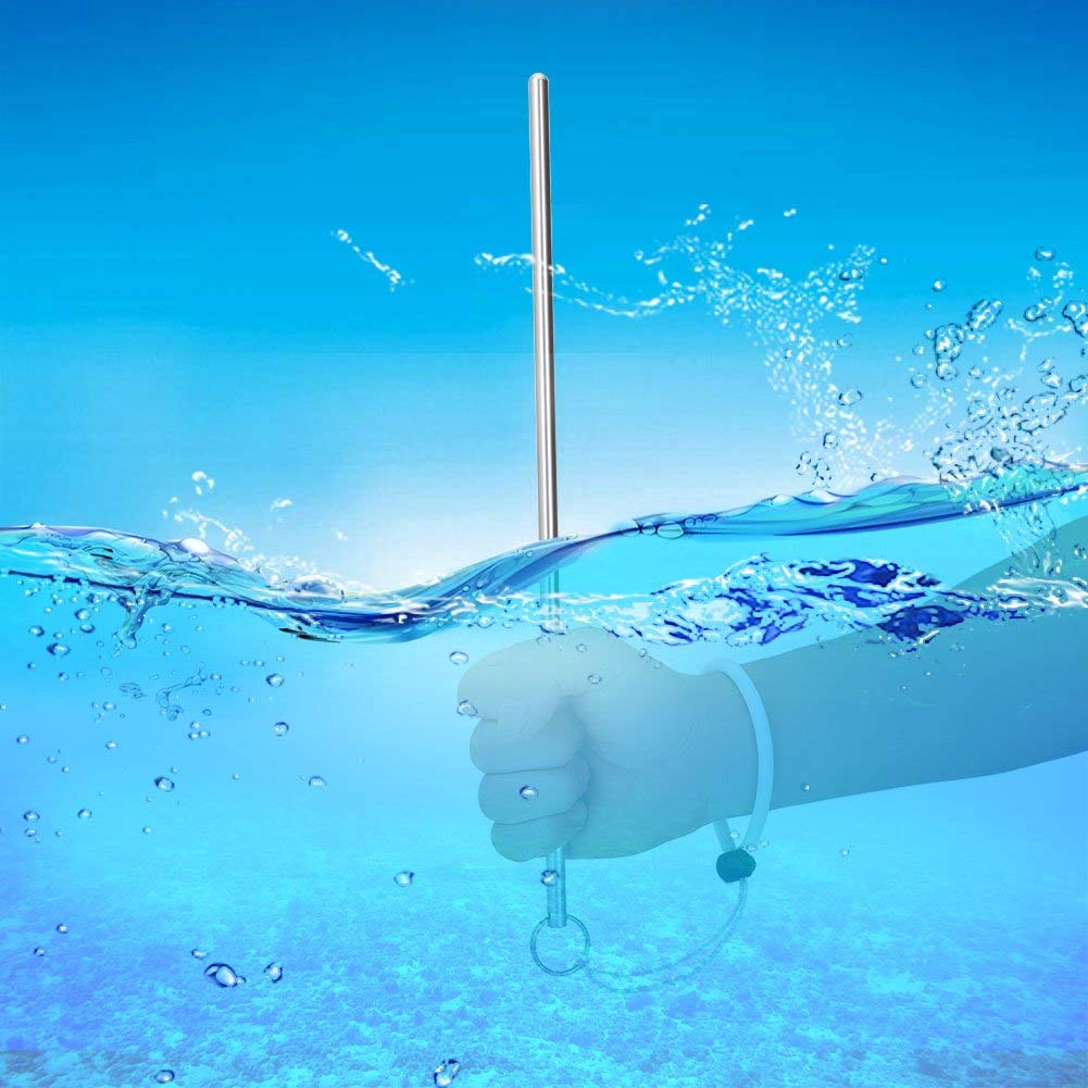 VGEBY1 Immersione Puntatore Bastone, Puntatore in Metallo Subacqueo Bastone da Sub con Impugnatura da Sub per Appassionati di Immersioni(Argento) Forniture per Il Nuoto