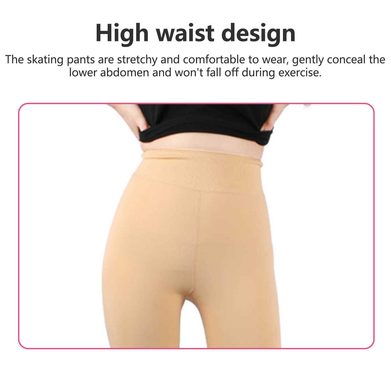 Genérico Medias De Patinaje sobre Hielo para Mujer, Medias sobre Las Botas, Pantalones De Patinaje Artístico De Alta Elasticidad con Hebillas Dobles(Size:S,Color:Piel)