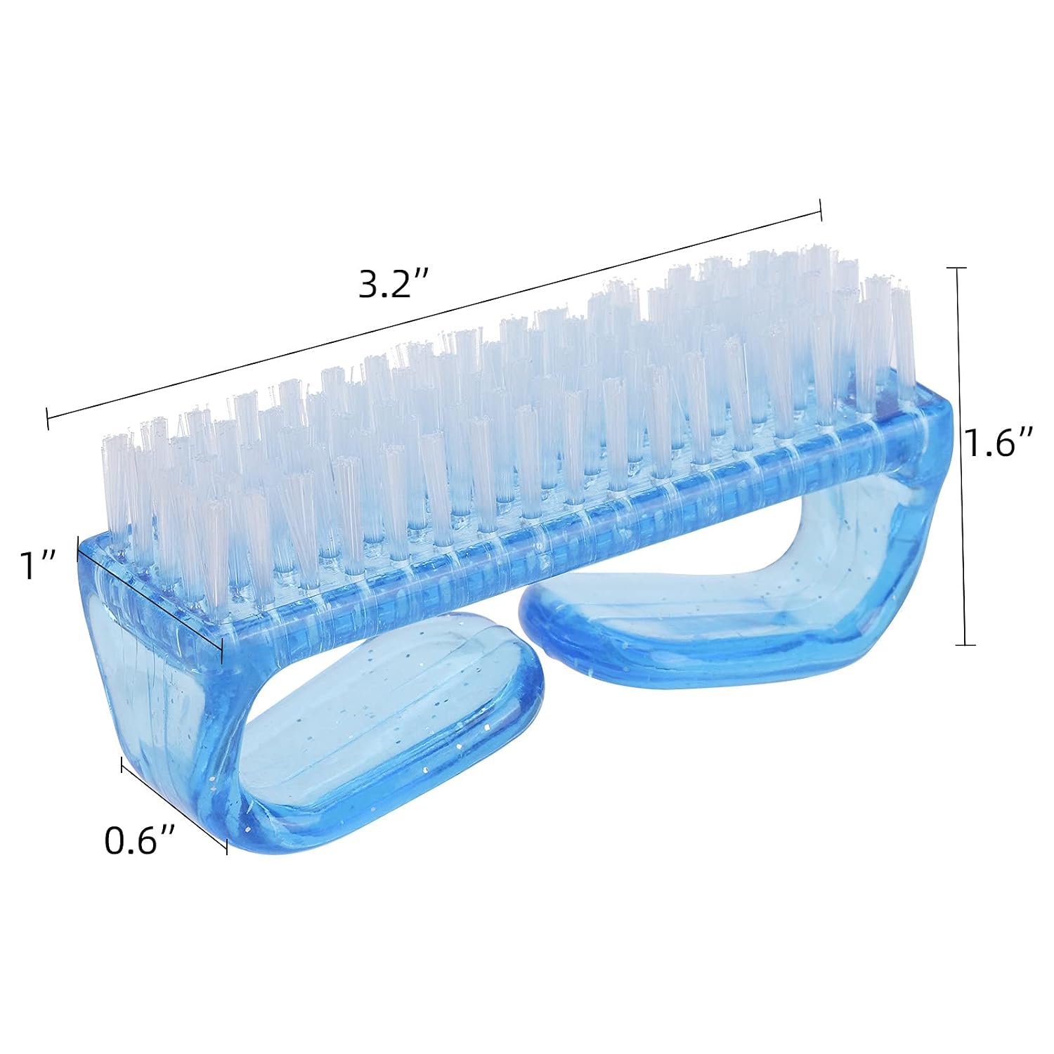 6 Pcs Handle Grip Nail Brush Fingernail Scrub Cleaning Brushes Nail Cleaner Brush for Cleaning Toes and Nails - Blue