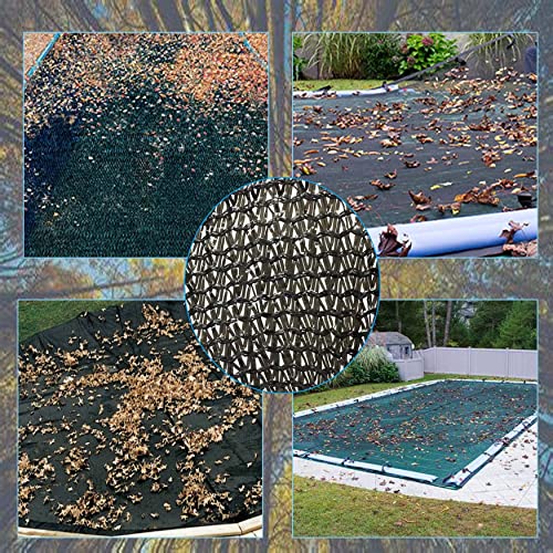 Cubierta rectangular de malla fina para hojas de piscina enterrada de 8x8m y 26x26FT 6