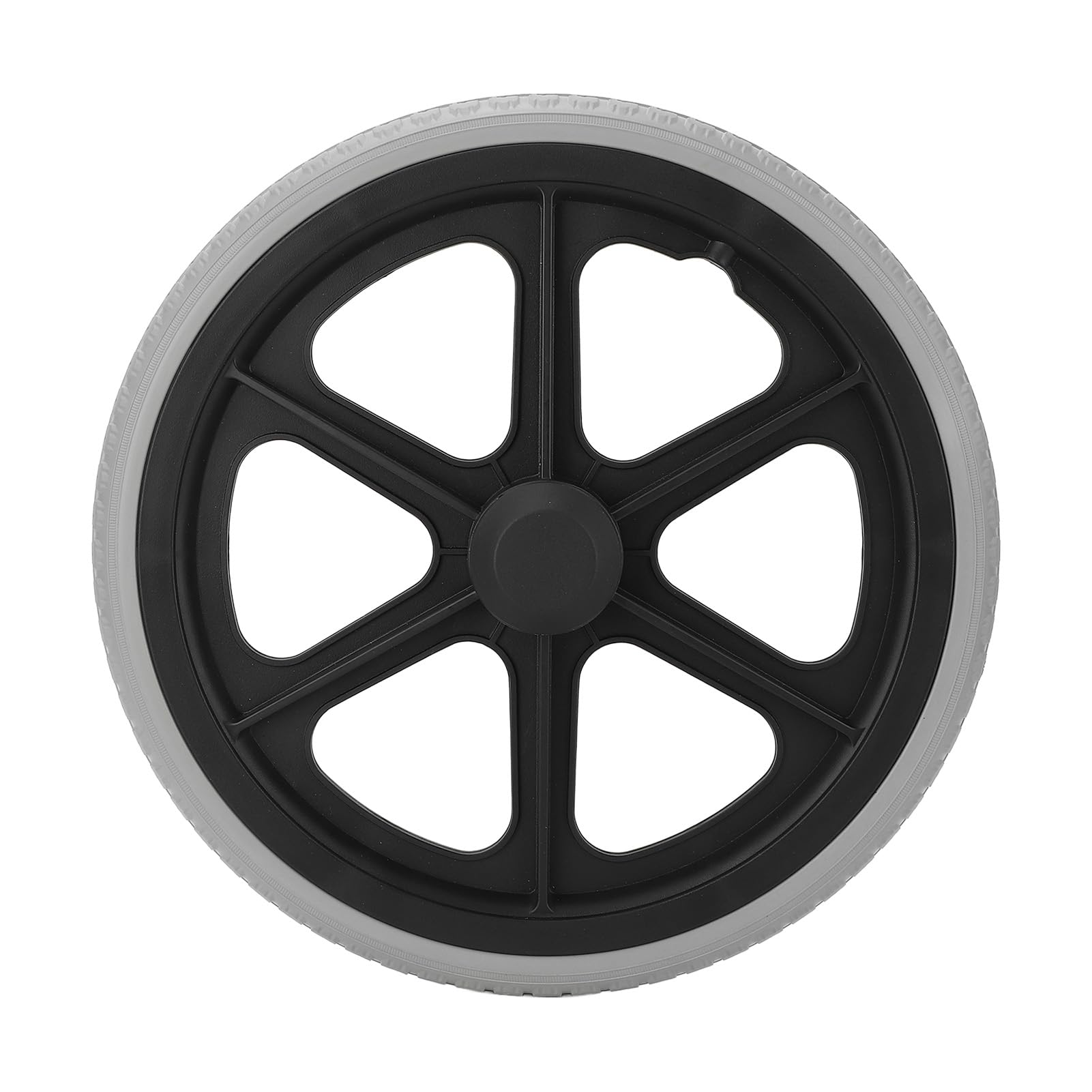 14 Inch Wheelchair Wheel Replacement, PU Material, 6001 Bearing, Textured Non Slip, Wide Application, Low Noise, 350x30mm, 12mm Inner Diameter, for Wheelchairs